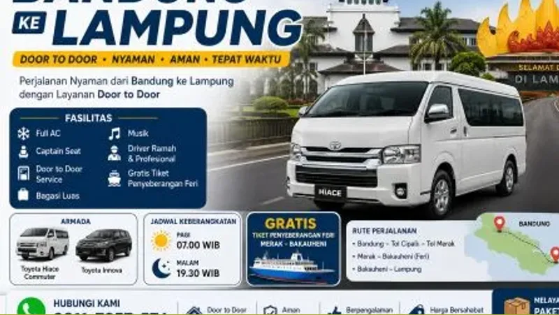 Penumpang duduk nyaman di Hiace travel Bandung Lampung rute via Tol Purbaleunyi