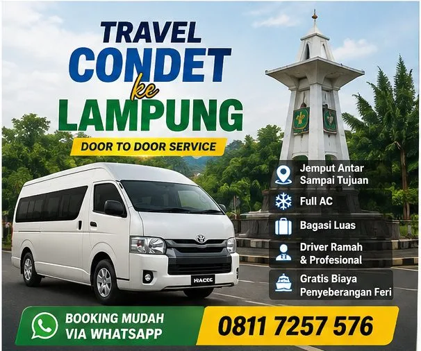 Travel Condet ke Lampung Booking Mudah Lewat WhatsApp Resmi