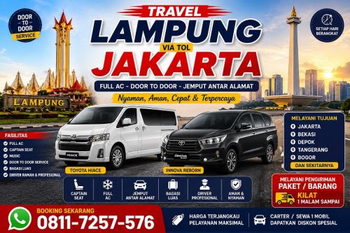 Travel Hiace Lampung Jakarta nyaman aman dan cepat via tol