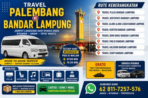 Travel Puncak Sekuning ke Bandar Lampung Full Tol dan Aman